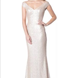 Bari Jay Sequin Rosegold Dress